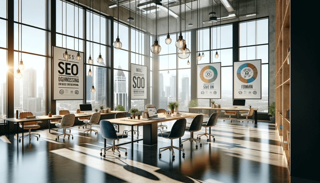 Close-up van een SEO-dashboard met analytics en zoekwoordranglijsten.