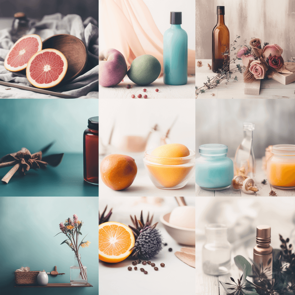 Esthetic Marketing Blog Stock Photos Collage for Beauty Health, Products 2K Image