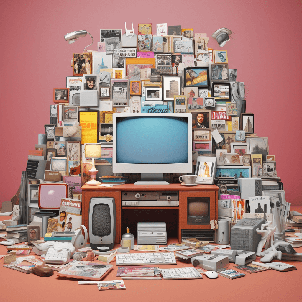 Kunstzinnige weergave van 4K websites met een vleugje Tate en Wes Anderson, witte achtergrond.