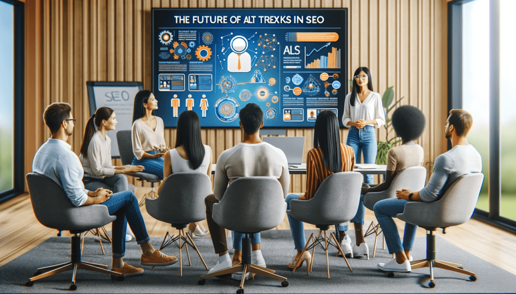 Divers team werkt aan laptop met checklist voor alt tekst best practices